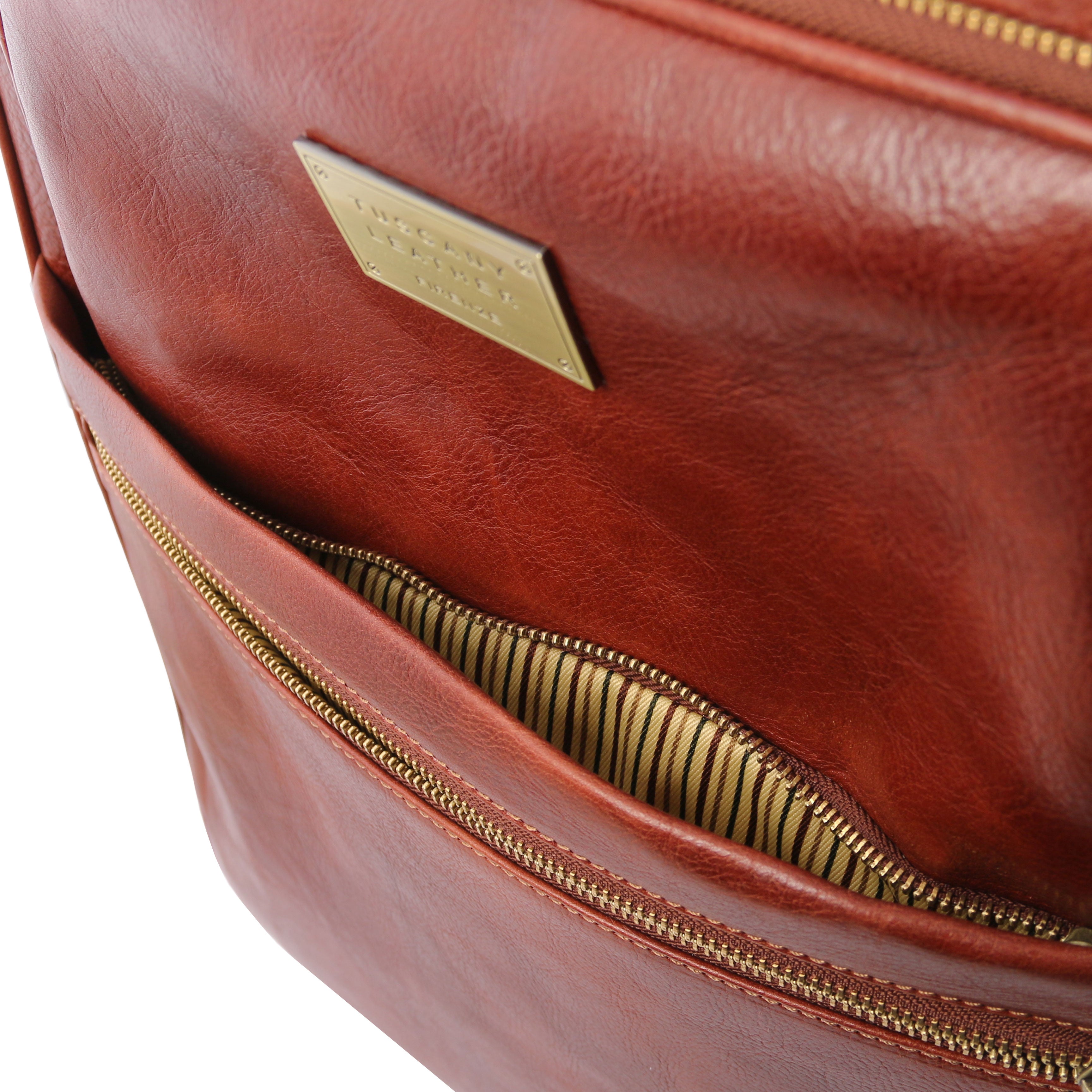 Resväska och Portfölj i Läder Mörkbrun Paket - NewBag4you