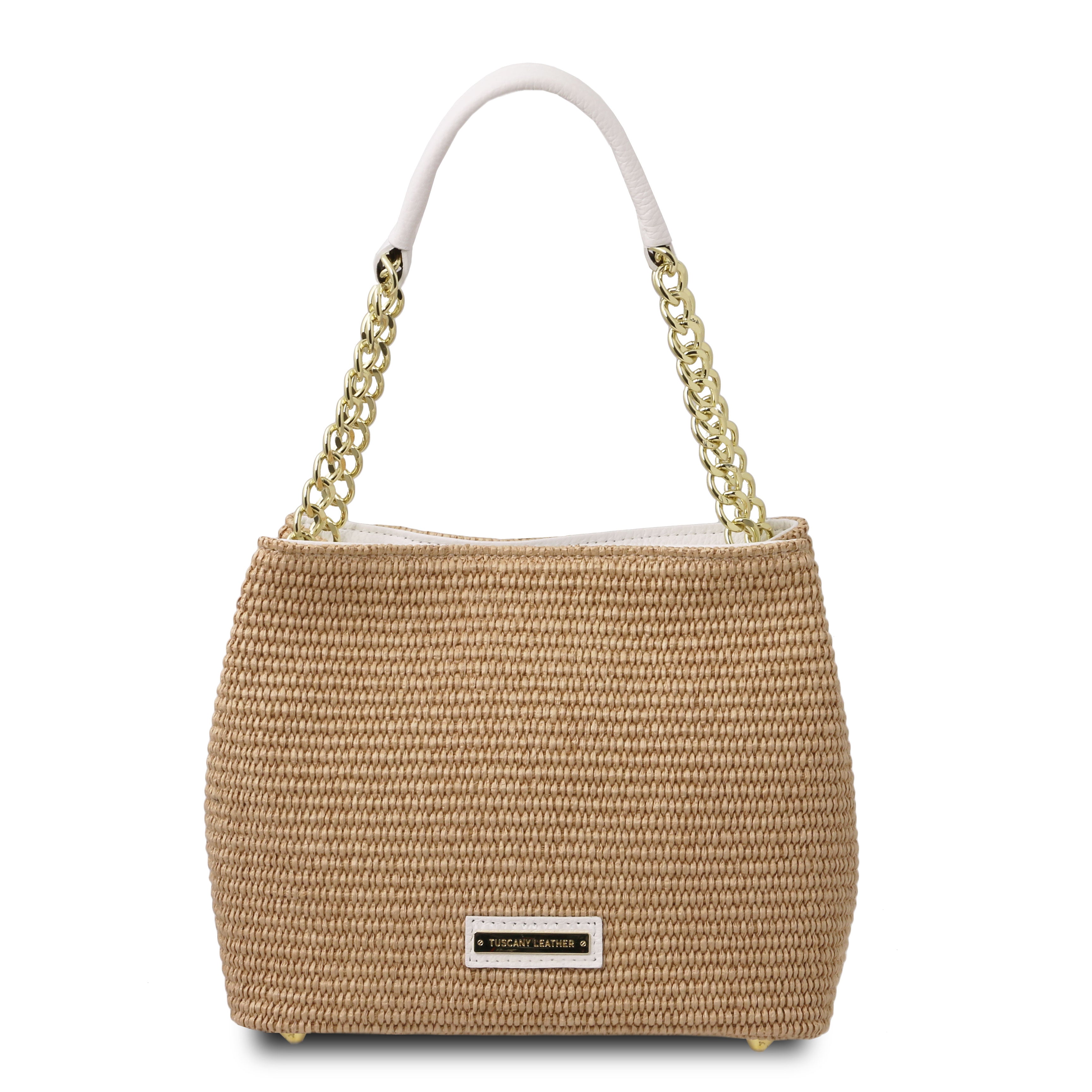 Bucketbag med halmeffekt