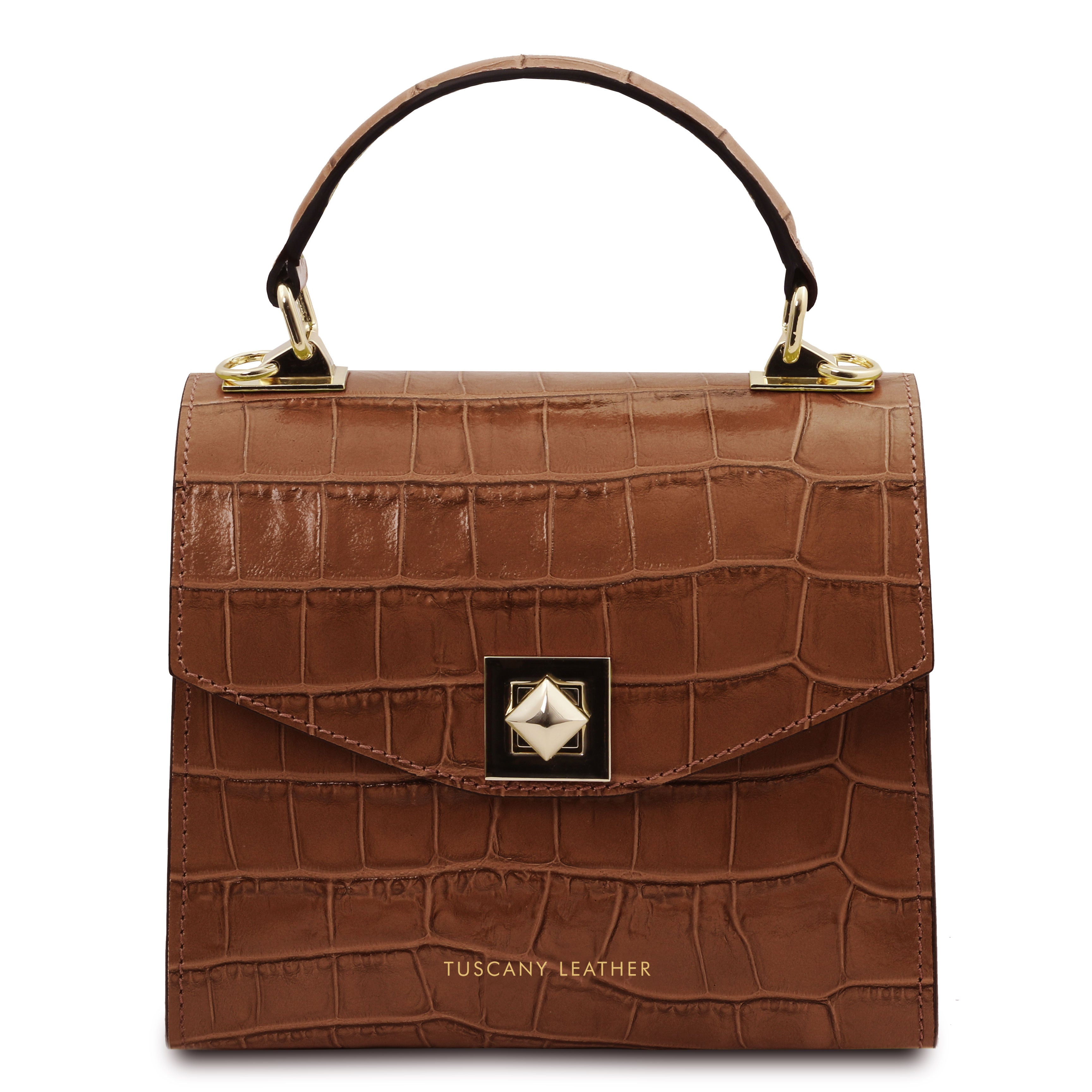 ATENA Croc Print Handväska i Läder - NewBag4you