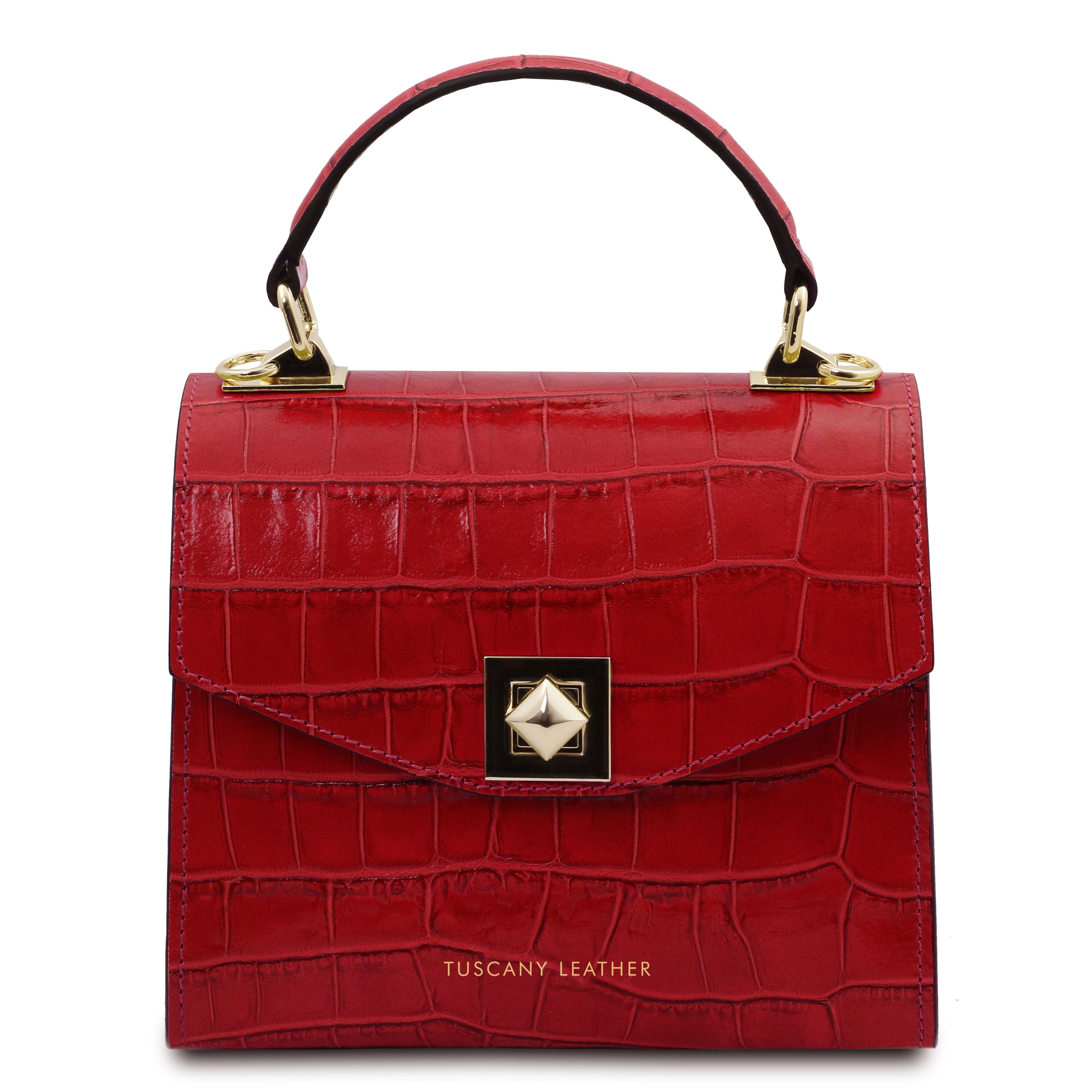 ATENA Croc Print Handväska i Läder - NewBag4you