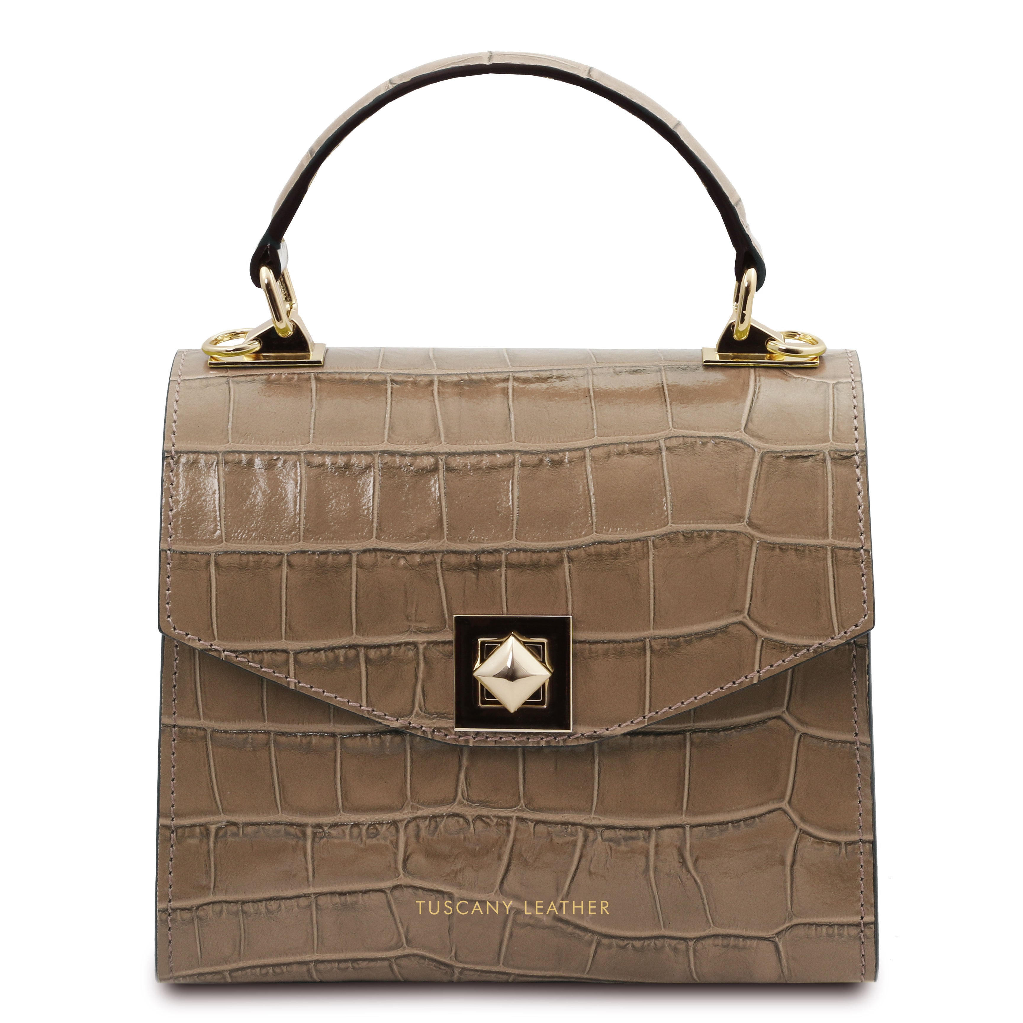ATENA Croc Print Handväska i Läder - NewBag4you