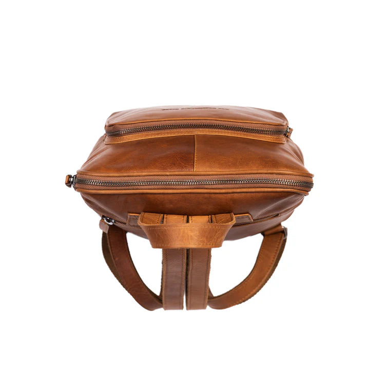 Liten och smidig ryggsäck i Läder