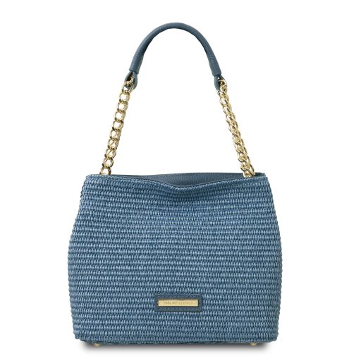 Bucketbag med halmeffekt
