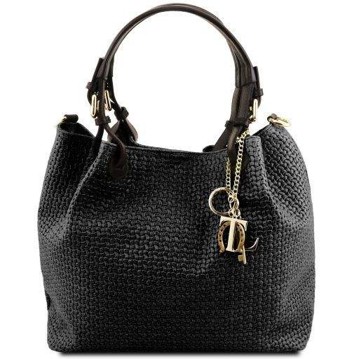 TL Key Luck - Vävd shoppingväska i läder - NewBag4you