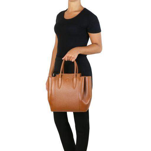 Tulipan -Shopping / Läderhandväska - NewBag4you