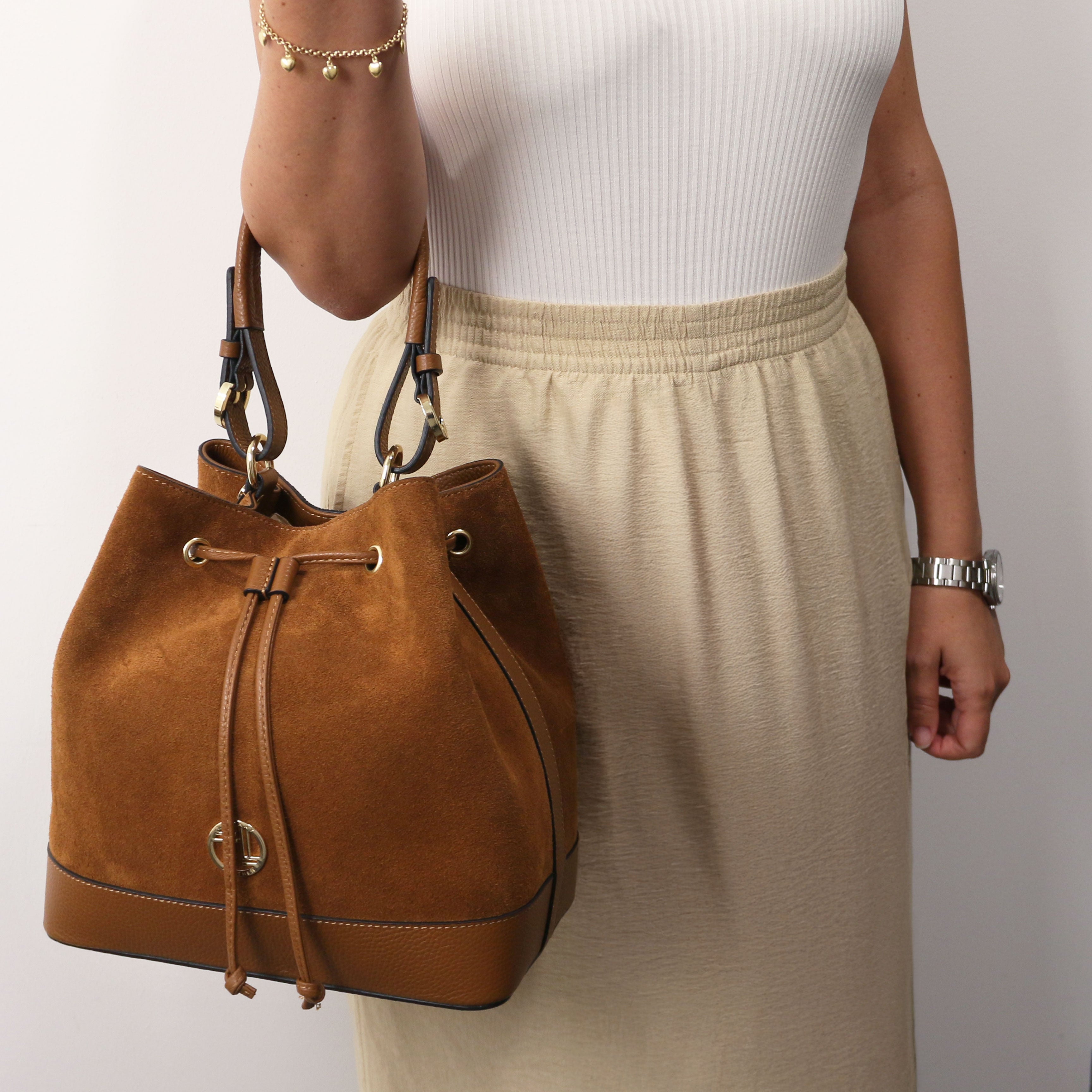 Minerva Bucket-Bag i Italienskt läder