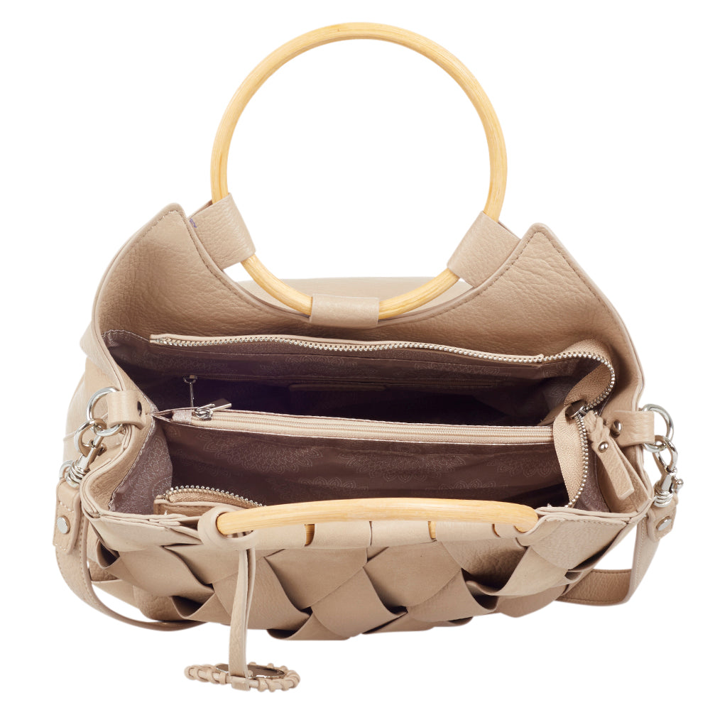 Handväska med Trähandtag Ulrika design - NewBag4you