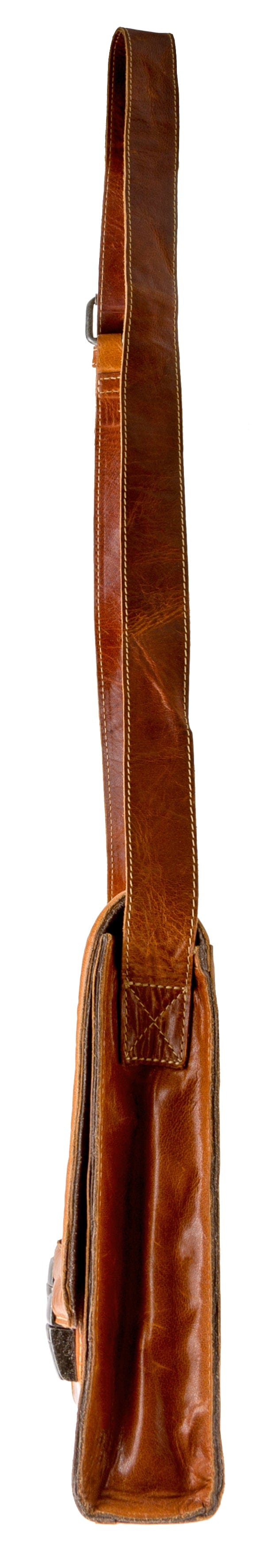 Alpenleder Cognac Messengerväska BUCHBINDER II i Läder