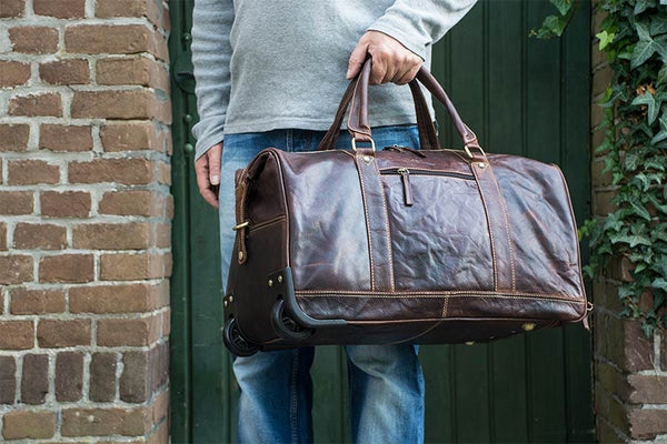 Alpenleder Leather bags for men Trolley Resväska Zürich i Läder