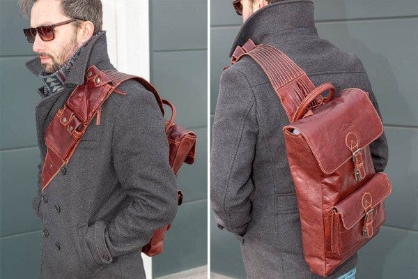 Alpenleder Ryggsäckar Ryggsäck Enkelrem SCRAMBLER i Läder