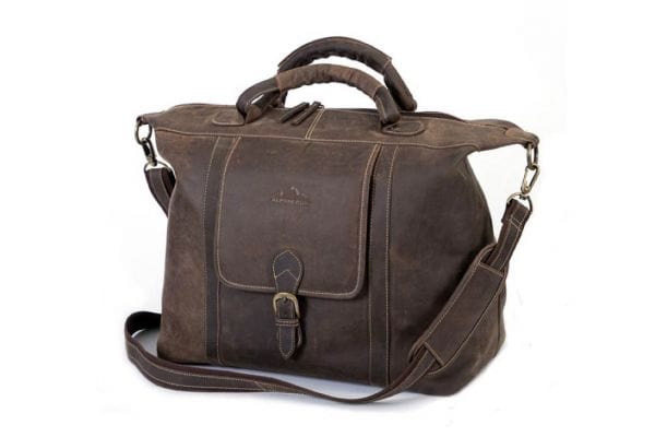 Alpenleder Weekendbag Kaffe Weekendbag Affärsväska CATCH IN CLOONEY i Läder