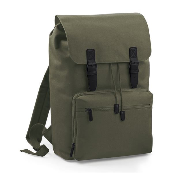 BagBase Backpacks Olivgrön/Svart Retro Ryggsäck Med Plats för Laptop