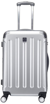 a close up of a suitcase on the ground 