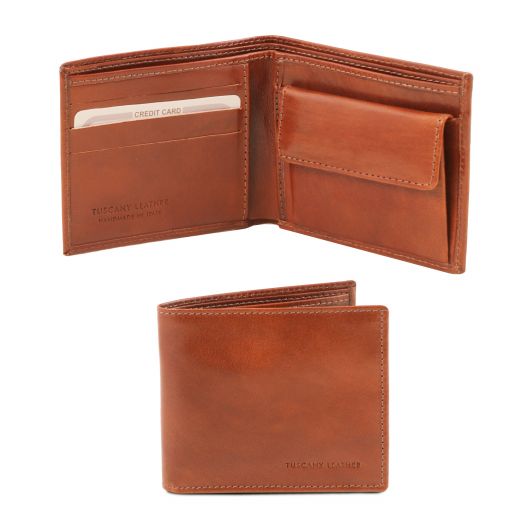 Exklusiv 2-faldig plånbok med myntficka