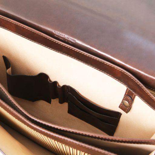 Cremona - Läderportfölj med 3 fack - NewBag4you