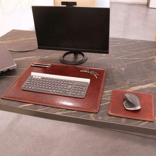 Kontor Set - Skrivbordsmatta och musmatta av läder - NewBag4you