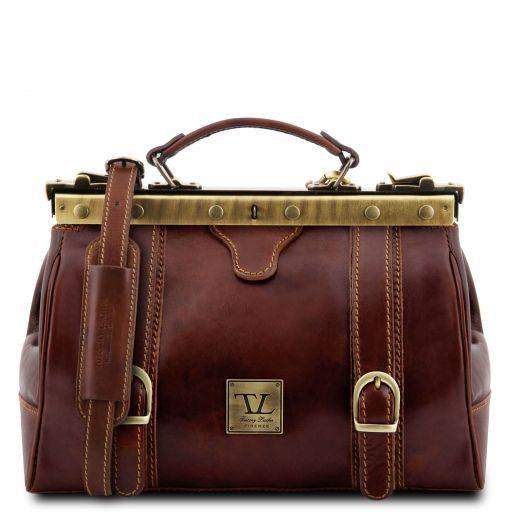 Monalisa - Läderväska Doctor gladstone med remmar fram - NewBag4you