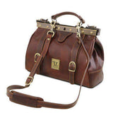Monalisa - Läderväska Doctor gladstone med remmar fram - NewBag4you