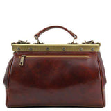 Monalisa - Läderväska Doctor gladstone med remmar fram - NewBag4you