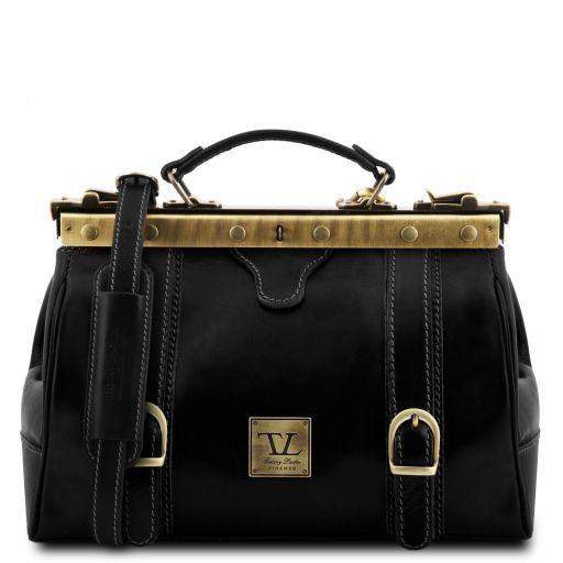 Monalisa - Läderväska Doctor gladstone med remmar fram - NewBag4you
