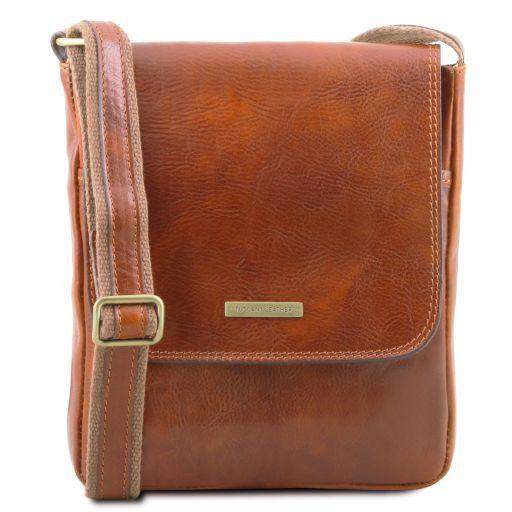 John - Crossbody-väska i läder för män med dragkedja fram - NewBag4you