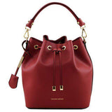 Tuscany Leather Leather handbags Röd Viktoria - Bucketväska i läder
