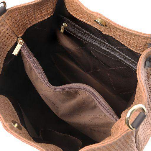 TL KeyLuck - Vävd tryck shoppingväska i läder - NewBag4you