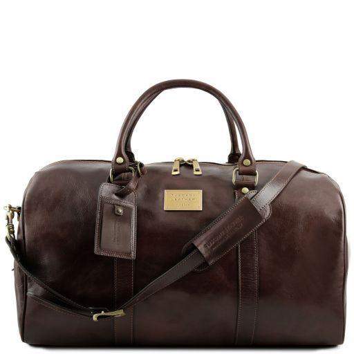 TL Voyager - Resväska i läder med ficka på baksidan - Stor storlek - NewBag4you