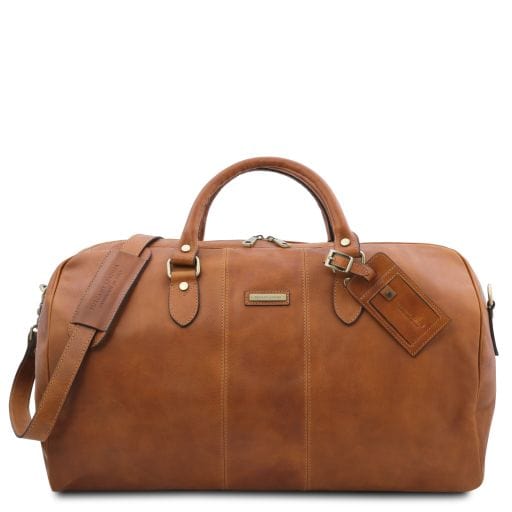 Tuscany Leather Luggage Naturbrun Lisbona - Weekendväska Duffelväska i läder - Stor storlek