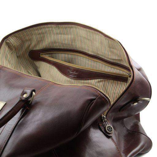 TL Voyager - Resväska i läder med ficka på baksidan - Stor storlek - NewBag4you