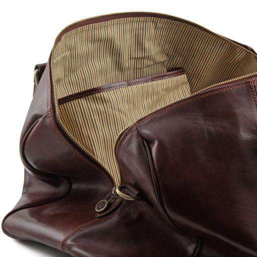 TL Voyager - Resväska i läder med ficka på baksidan - Stor storlek - NewBag4you