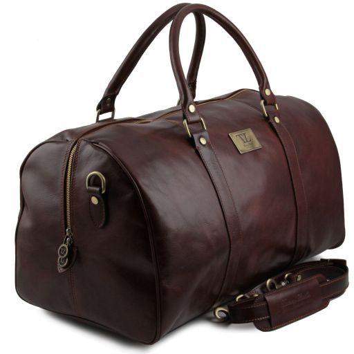TL Voyager - Resväska i läder med ficka på baksidan - Stor storlek - NewBag4you
