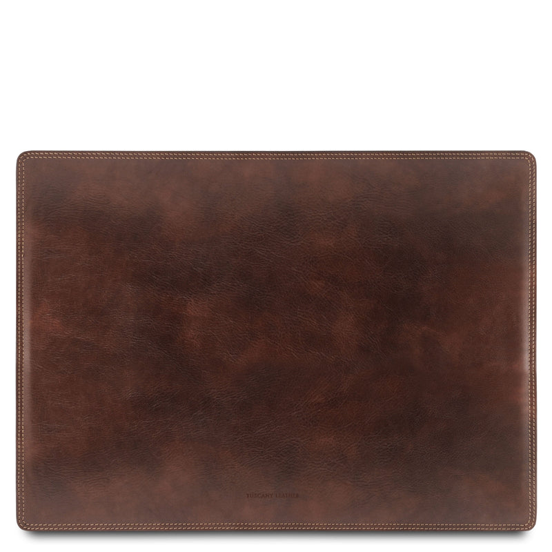 Tuscany Leather Office leather accessories Mörkbrun Set Med Skrivbordsunderlägg Musmatta och Skål