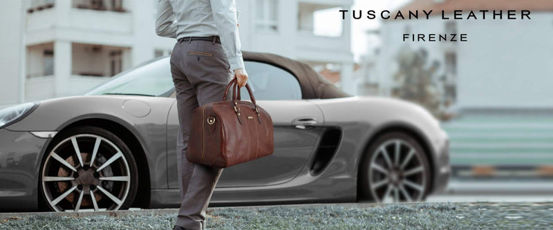 Tuscany Leather Weekendbag Lisbona - Reseset i läder 2 väskor