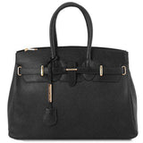 TL Bag - Läderhandväska med Guldspännen - NewBag4you